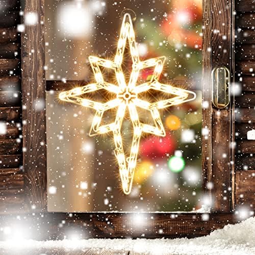 Christmas Window Silhouette Lights, Lighted Star of Bethlehem Double Sided Decorations with 50 Count Incandescent Mini Light, for Holiday Indoor Wall Door Glass Decor - Image 4