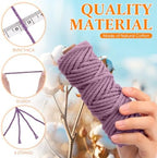 Timgle 20 Rolls Macrame Cord 5 mm x 438 Yards Cotton Rope(Macaron Colors) - Image 6