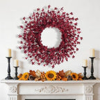 GTIDEA 26" Fall Wreaths for Front Door Outside Large Autumn Wreath Burgundy - Image 6