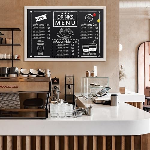 SELEAD Magnetic Chalkboard Words Sign - 24" x 36", White Wood Frame - Image 2