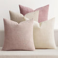 MIULEE Soft Decorative Chenille Pillow Covers Light Pink 20x20 Pack of 4 by MIULEE