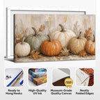 WAXWHELK Pumpkin Fall Canvas Wall Art, Neutral Gray and Beige Pumpkin Painting Pictures, Autumn Rustic Farmhouse Thanksgiving Artwork for Living Room Bedroom Home Decor (12"x24") - Image 6