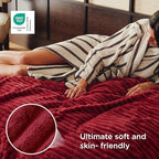 Bedsure Soft Full Size Fleece Blankets for Bed Red 84"x90" - Image 4