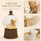 Cat Memorial Gifts for Loss of Cat Sympathy Gift, Snow Globe with Auto Swirling Glitter & 6H Timer, Battery or USB Powered, Cat Remembrance Gifts for Home Decor - Image 7