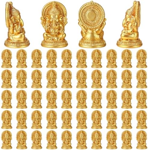 AceOrbit 150 Pcs Gold Ganesha Figurines, 1.26 Inch Resin Hindu Party Favors by Unknown