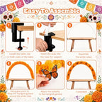 Marigold Table Arch Kit for Day of the Dead Decor with Adjustable PVC Arch - Image 4