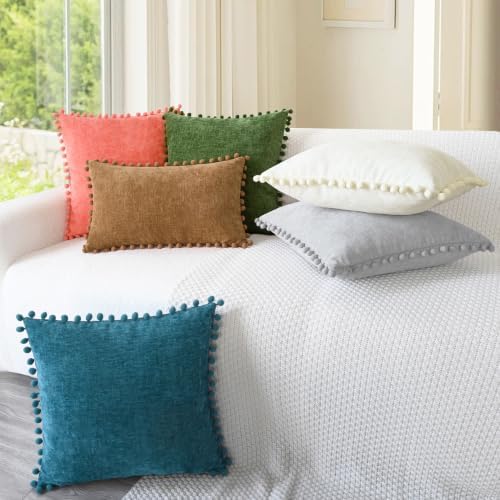CaliTime Decorative Couch Throw Pillow Covers 22 X 22 Inches Forest Green - Image 4