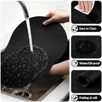 homing Heat Resistant Oval Placemats Set of 6, Black - Image 5
