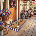 Tinideya 2 Pcs Doormat 17"x47" Mat 22"x56" Mat, 4th of July, Blue - Image 6