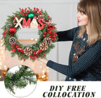 Zeyune 8 Pcs 14" Christmas DIY Green Wreath Artificial Faux Wreath, Fresh - Image 5