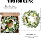 18 Inch Easter Wreath for Front Door Spring Door Wreaths with Easter Eggs Eggplant Handcrafted Wreath Garlands for Indoor Outdoor Decorations - Image 4
