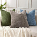 decorUhome Textured Chenille Throw Pillow Covers 24x24 Set of 2 Dusty Brown - Image 4