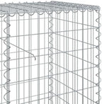vidaXL Gabion Basket with Cover 315"x19.7"x39.4" Galvanized Iron - Image 4