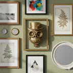 Newinhome Animal Heads Wall Decor (Includes Metal Frame) Halloween Resin Animals Sculptures Head Wall Hanging Decoration Gold vintage Wall Sculpture for Living Room Bedroom Office(Owl) - Image 4