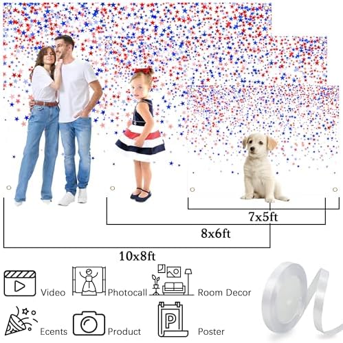 4th of July Backdrops for Photography Independence Day Background 12x10 FT Patriotic Theme Party Decor USA Patriotic National Veterans Memorial Day Holiday Photo Props - Image 7
