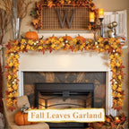 6 FT Lighted Fall Garland with Lights Pumpkins Automatic ON/Off - Image 6