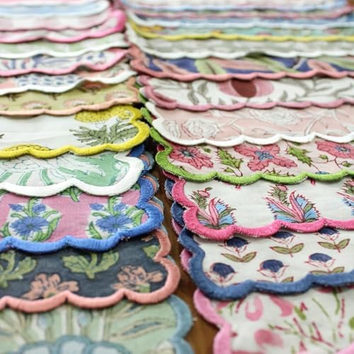 Ridhi Hand Block Print Cloth Napkins, Mix Random, 18x18 in, Set of 8 - Image 4