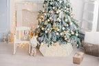 Sequin Christmas Tree Ring Collar Collapsible 25.59 Inch Champagne Gold Tree Skirt Velvet Tree Stand Cover for Xmas Artificial Tree Home Ornaments - Image 6