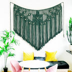 Youngeast Home Decor Leaf Shape Macrame Wall Hanging Woven Tapestry Bedroom Curtain Fringe Garland Banner Living Room Wall Decor Dark Green 39X31 inches by Unknown