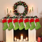 Shinymoon 12 Pcs Christmas Stocking 18 Inch Large Xmas Stocking Ornaments Bulk Faux Fur Fireplace Tree Decor for Party - Image 4
