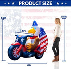 USA 250th Anniversary Patriotic Inflatable 5FT Eagle on Motorcycle for 4th of July, LED Blow Up Yard Decoration Outdoor Decor for 2026 Semicentennial Independence Day - Image 2