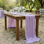 6 Pack Lilac Purple Cheesecloth Table Runner 120 Inch Boho Wedding Decor - Image 7
