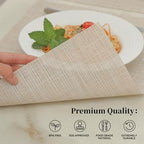 Leetaltree Woven Vinyl Beige Placemats Set of 16, Linen Look & Easy to Clean - Image 6