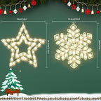 2 Pack Christmas Window Lighted Decorations,Christmas Window Silhouette Lights,Double Side Sign Lamp Decoration for Holiday Indoor Wall Door Glass Decorations,Star，Snowflake - Image 2