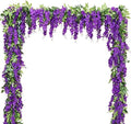 dallisten Wisteria Artificial Flowers Garland, 4Pcs 7.2Ft/Piece Silk Fake Wisteria Vine Kit, Hanging Flower for House Outdoor Garden Ceremony Outside Wedding Arch Floral Decor (4, Purple) by dallisten