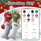 Personalized Dog Christmas Stockings,Custom Embroidered Pet Name & Bone Shape Stocking for Pet,Premium Cable Knit 15.7” Large Dog Stocking for Fireplace Holiday Decor Gifts(10 Pack) - Image 4