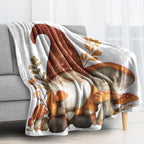 Gnome Throw Blanket, Fall Mushroom Fleece Blanket for Couch Bed Sofa, Autumn Seasonal Blankets and Throws, Decor & Gifts, Super Soft Plush Flannel Blanket, 50x60 - Image 2