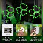 [Timer] 3 Pack St Patricks Day Decorations Shamrocks Window Lights Battery Operated, Green St. Patrick's Day Lights Saint Patricks Day Decor Window Silhouette Lights for Home Party Door Indoor Outdoor - Image 3