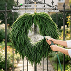 28" Norfolk Pine Christmas Wreath for Front Door – Large Artificial Greenery Wreath for Wall, Porch, or Indoor Outdoor Holiday Decor – Real Touch Pine Foliage (1, 28") - Image 6