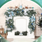 Thiccywoov 6 ft LED Prelit Christmas Pine Garland with Ball for Mantel - Image 4