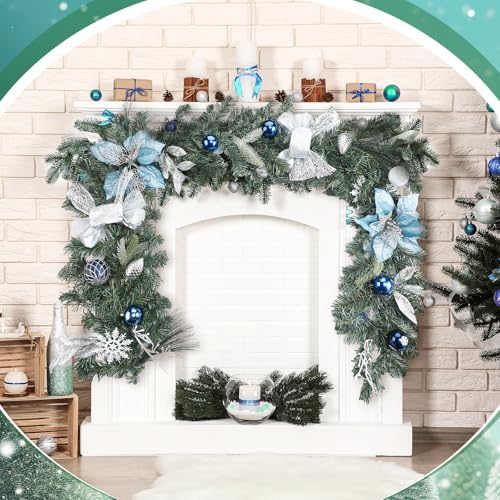 Thiccywoov 6 ft LED Prelit Christmas Pine Garland with Ball for Mantel - Image 4