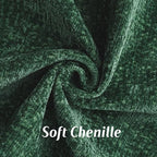 FUTEI Pack of 2 Chenille Soft Throw Pillow Covers 20x20 Inch, Dark Green - Image 2