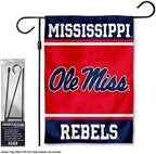 Ole Miss Garden Banner Flag with Flag Pole Stand Set - Image 2