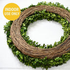 Preserved Boxwood Wreath 22 Inch Extra Large – Real Greenery Spring Summer & Year-Round Indoor Décor, Farmhouse Wall Door & Mantel, Fade-Resistant - Image 4