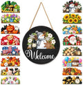 16-Piece Magnetic Interchangeable Seasonal Wooden Welcome Sign by Unknown