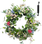 Solar Spring Wreath for Front Door 24inch Pre-lit 50LED Spring Summer Decorations Artificial Wreath Colorful Daisy for Outside Home Decor Festival Farmhouse Decor(2408) by GlowingPetals