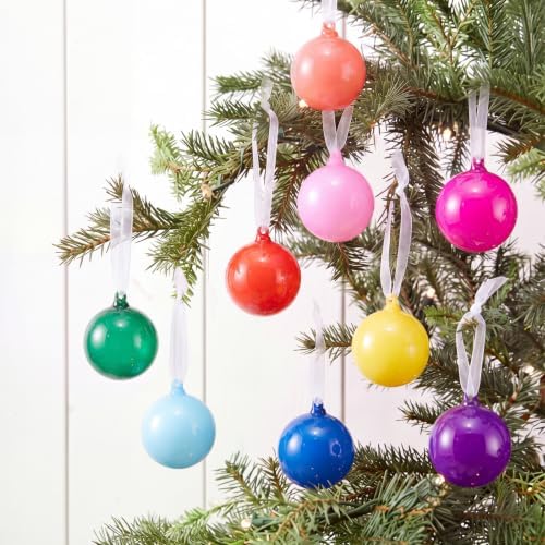 FoldTier 9pcs 3" Colorful Glass Ball Christmas Tree Ornament, Colorful by FoldTier