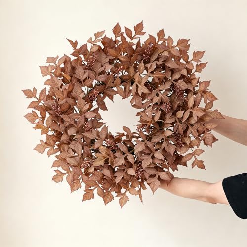 Large Artificial Maple Leaves Fall Wreath for Front Door Outside Decor - Image 6
