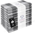 LFH Home 100% Cotton Cloth Reusable Dinner Napkins Set of 12 Washable Soft Decorative Buffalo Plaid Gingham and Checkered Table Napkins for Holidays Wedding Farmhouse Decor 18x18 Inch-Charcoal & White by LFHHomePrivateLimited