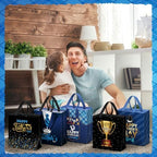 Wesnoy 48 Pcs Happy Father's Day Tote Gift Bags Bulk with Handles Plaid Non Woven Dad Candy Bags Reusable for Gift Wrapping Happy Men Father's Day Goody Shopping Party Favor, 11.4 x 10.6 x 4.7 Inch - Image 5