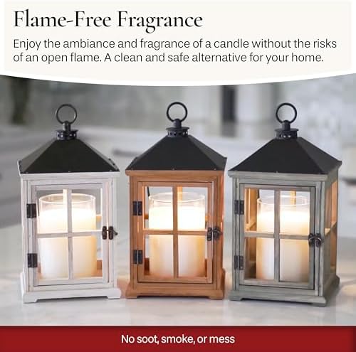 Candle Warmers Etc. White Wooden Farmhouse Candle Warmer Lantern – for Top-Down Warming & Flame-Free Fragrance - Image 3