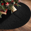 Skylety 48'' Christmas Tree Skirt Rug Embossing Xmas Tree Skirt, Black by Skylety