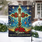 American Flag-Christian Cross Christmas Flag Rejoice For Unto Us A Savior Is Born Flag MLN4029F, Garden Flag (11.5" x 17.5")-USA Flags Premium Polyester-Decorative Indoor Outdoor Flag by FLAGWIXLLC