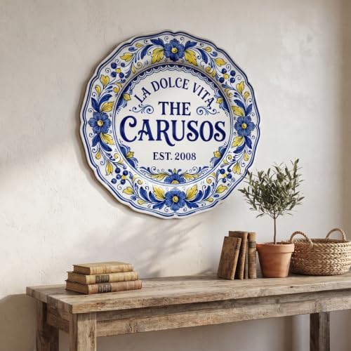 Personalized Family Name Sign, Custom Faux Ceramic Plate Wall Decor, "La Famiglia" Italian Tuscan Plaque, Flat MDF Board with Realistic 3D Print (Not Real Pottery), Mediterranean Kitchen Art - Image 6