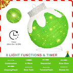 3 Pcs Outdoor Christmas Ornaments, Lighted Pop-Up Holiday Ball Decoration with 240 LED Lights, 8 Light Functions, Lighted Collapsible Christmas Outdoor Decorations for Yard, Patio, Home - Image 3