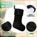 12 Pcs Christmas Stocking 18" Plush,Black - Image 3